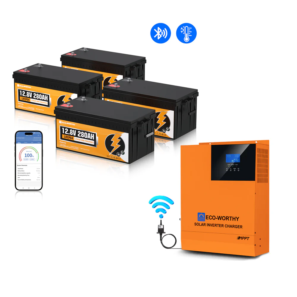 12V 280Ah LiFePO4 Lithium Batterie mit Bluetooth und Untertemperaturschutz