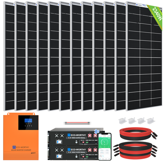 48V_ 2340W_ (12 x Bifazial 195 W)_ Komplettes_ MPPT-Off-Grid-Solarkit_1