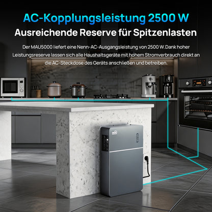 ECO-WORTHY TSOL-MAU5000 Balkonkraftwerk | 2500W AC-Ausgang｜5120Wh Batteriekapazität｜10ms UPS/IP65
