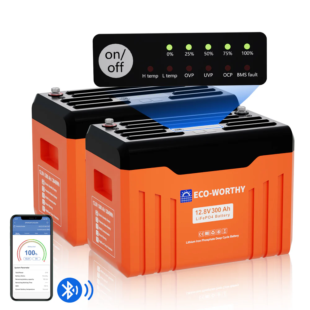 12V 300Ah LiFePO4 Lithium Batterie mit Bluetooth und Untertemperaturschutz