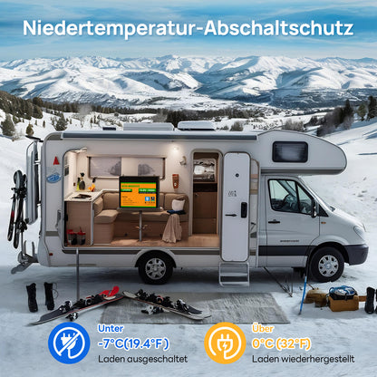 ECO-WORTHY 12V 100Ah LiFePO4 Lithium batterie mit Bluetooth und Untertemperaturschutz