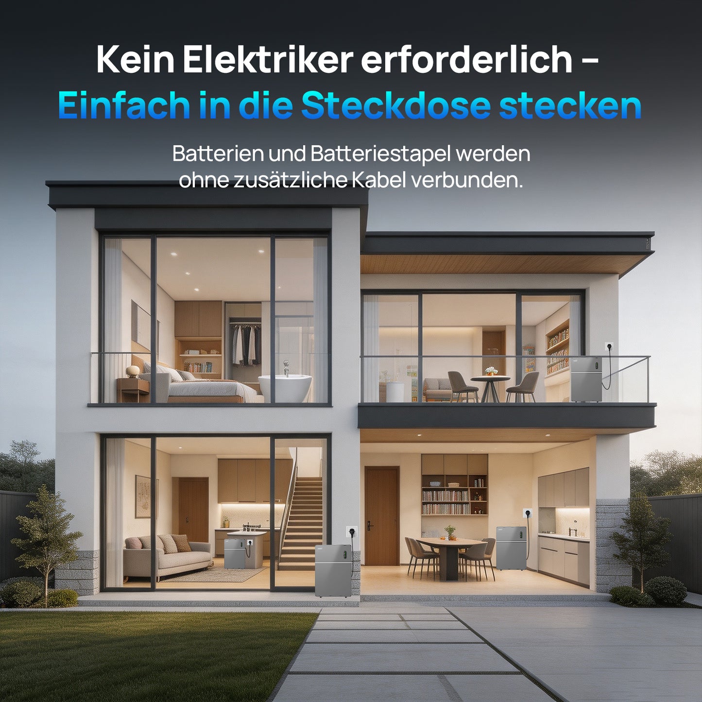 ECO-WORTHY TSOL-MAU5000 Balkonkraftwerk | 2500W AC-Ausgang｜5120Wh Batteriekapazität｜10ms UPS/IP65