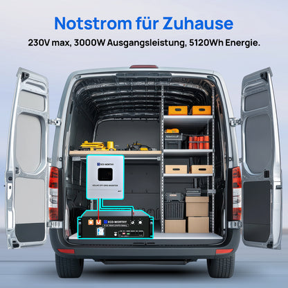 ECO-WORTHY Heimspeicher Bündel—48V 100AH Lithium Batterie und 48V 5000W All-in-One-Wechselrichter