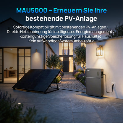 ECO-WORTHY TSOL-MAU5000 Balkonkraftwerk | 2500W AC-Ausgang｜5120Wh Batteriekapazität｜10ms UPS/IP65