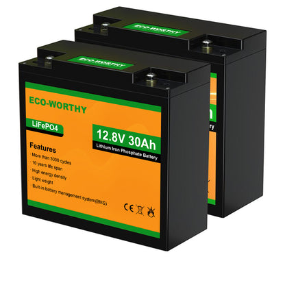 Eco-Worthy 12V 30Ah LiFePO4 Lithium Batterie