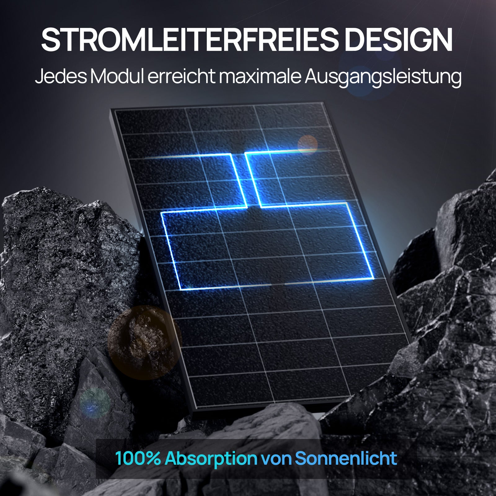 120W 12V Vollschwarzes BC Solarmodul. Leiterloses Design