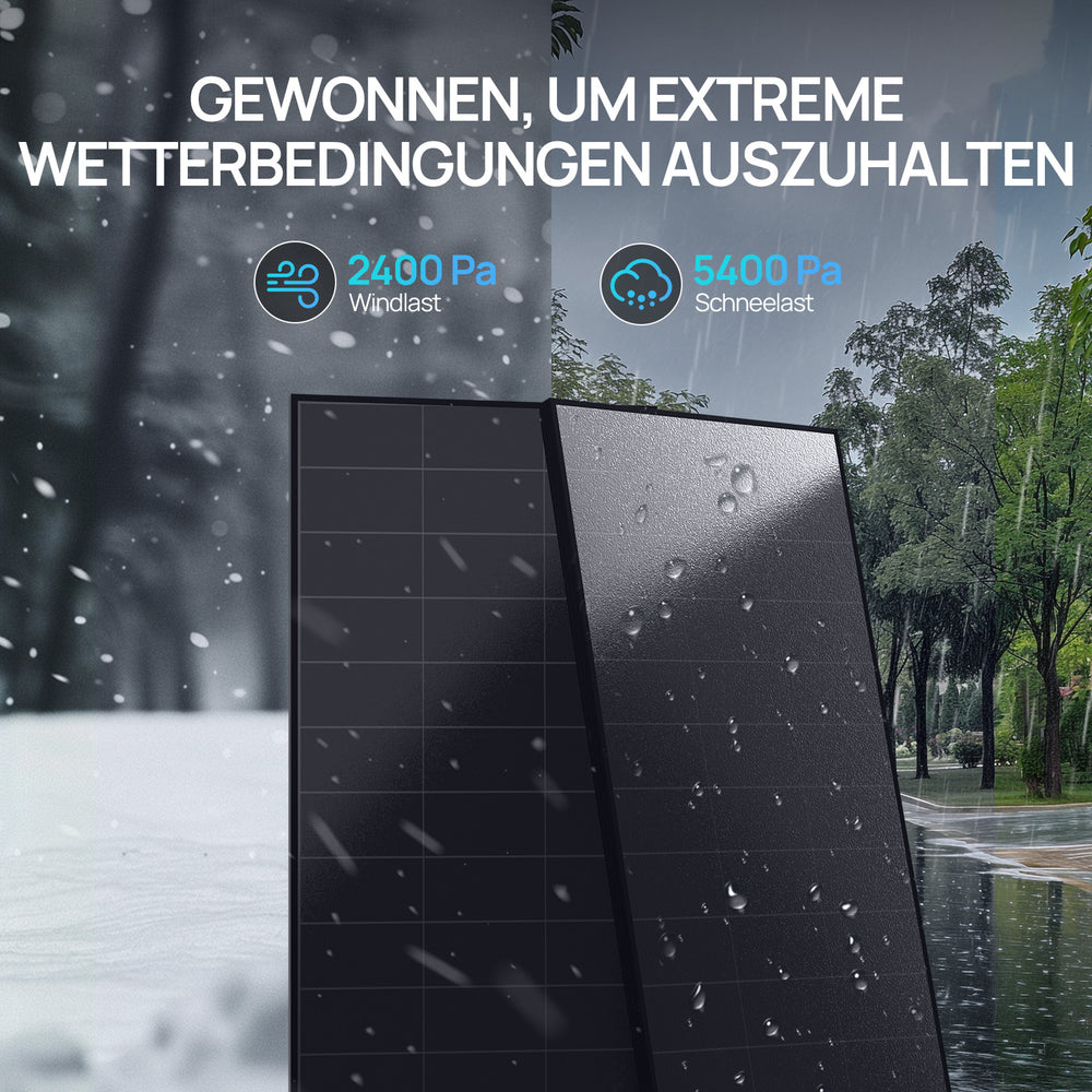 120W 12V Vollschwarzes BC Solarmodul. Hält extremen Wetterbedingungen stand.