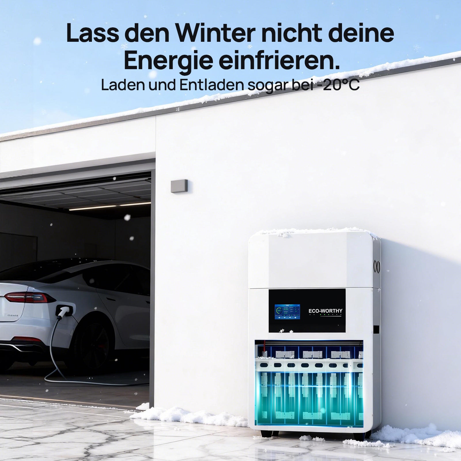 ECO-WORTHY 48V 100Ah Wand-Innenbatterie mit Anschlussdose | IEC 62619 | Für niedrige Temperaturen geeignet | 10 Jahre Garantie
