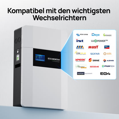 Eco-Worthy  48V 100Ah Wand-Innenbatterie mit Anschlussdos—Für niedrige Temperaturen geeignet—10 Jahre Garantie