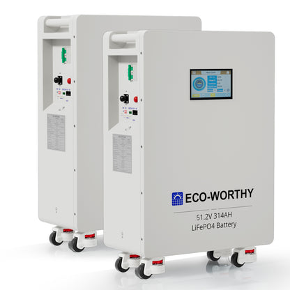 Eco-Worthy 48V 314Ah Lithium LiFePO4 Batterie—16kWh—Notstromversorgung für Zuhause