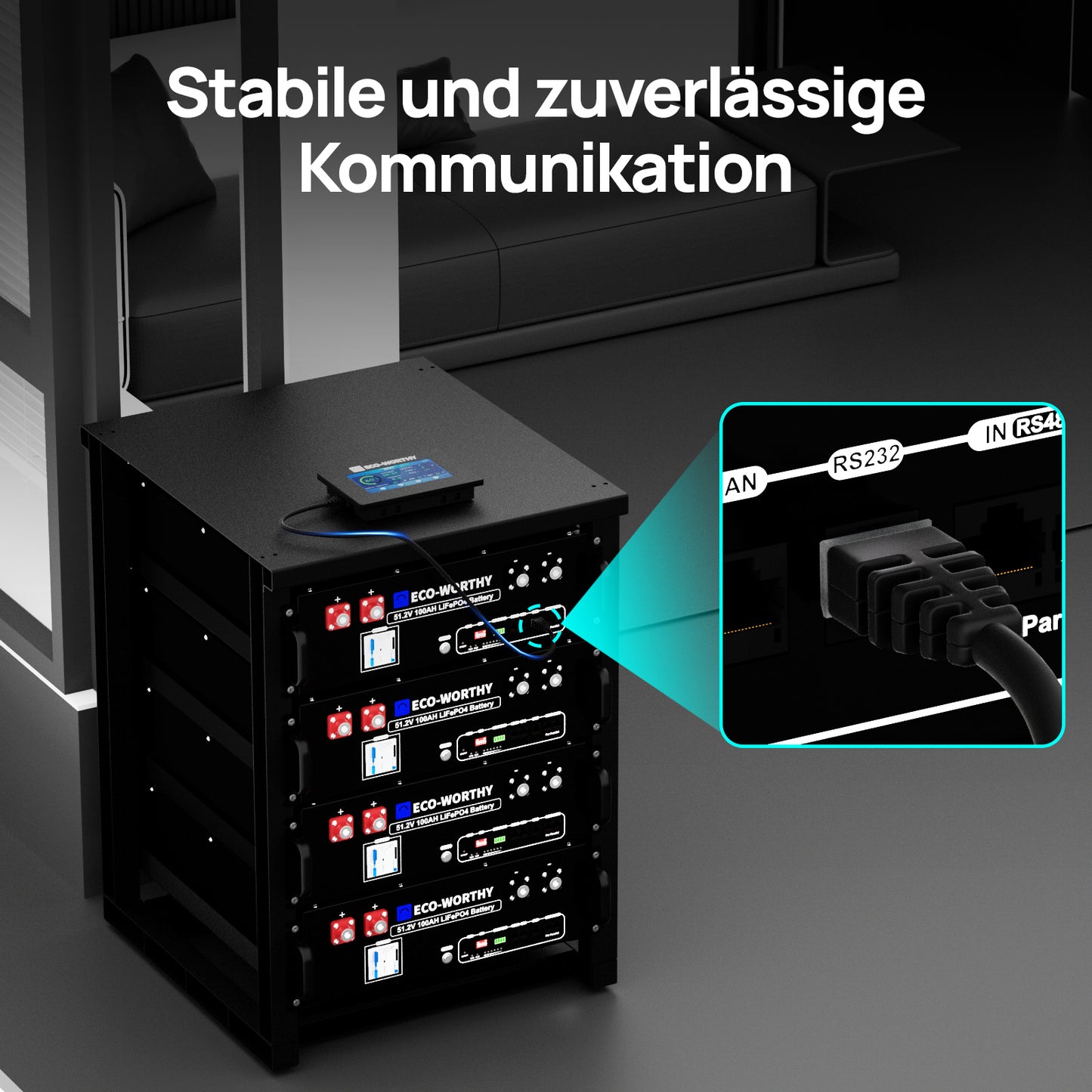 ECO-WORTHY ESM100 Batteriemonitor für die Cubix-100 und Wandmontage-Batterien