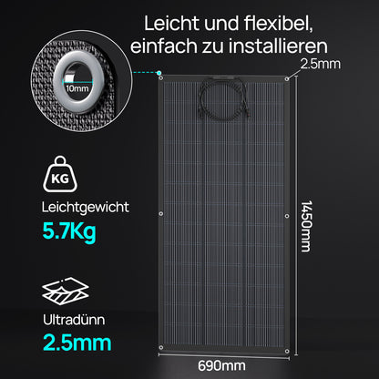Eco-Worthy 200Wp 24V Flexibles Solarmodul Monokristallin