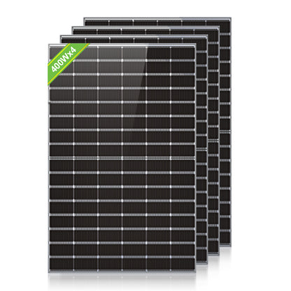 Eco-Worthy 400W*4 1600W N-Typ Monokristall Solarmodul | geeignet für Balkon Solarkraftwerke, netzgekoppelt und netzunabhängig