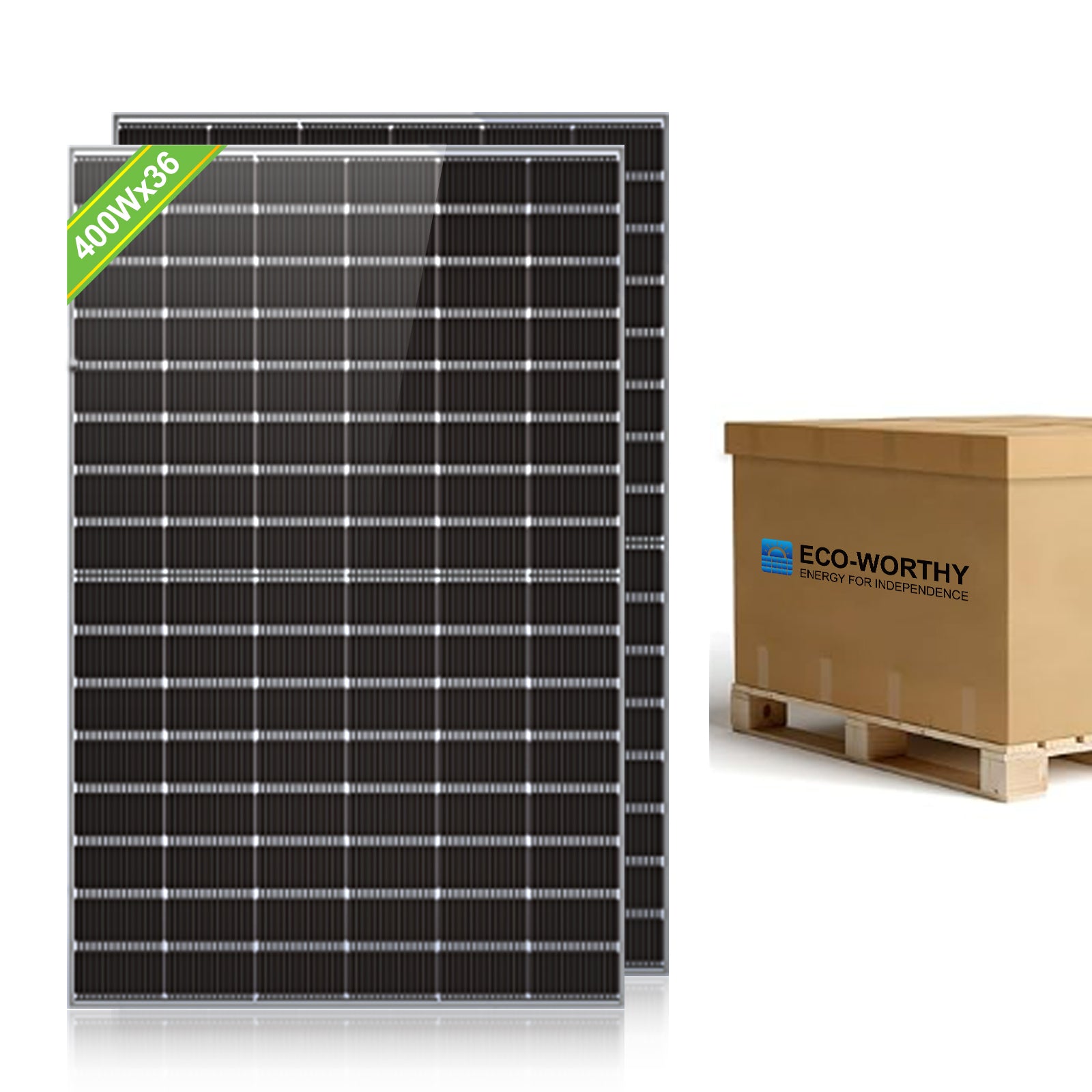 Eco-Worthy 400W*4 1600W N-Typ Monokristall Solarmodul | geeignet für Balkon Solarkraftwerke, netzgekoppelt und netzunabhängig