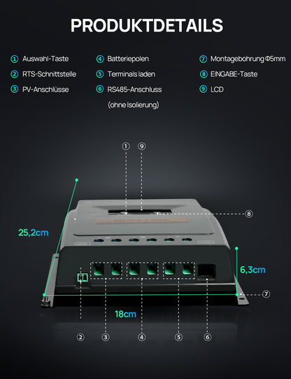 Eco-Worthy 40A 12V/24V MPPT Solarladeregler