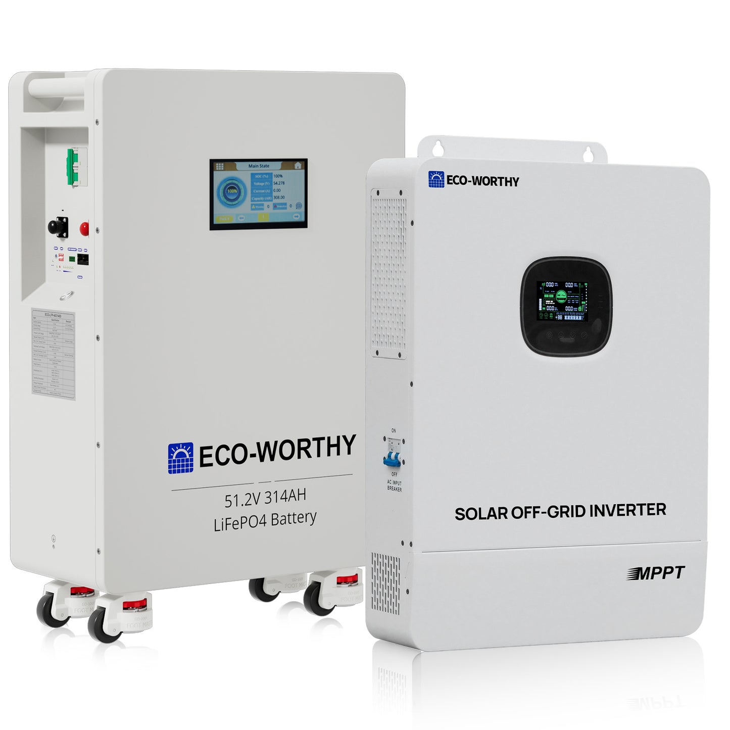 Eco-Worthy  Home Backup Solarstrom Bündel—48V 314AH Lithium Batterie und 48V 10000W Solar Off-Grid All-in-One Wechselrichter