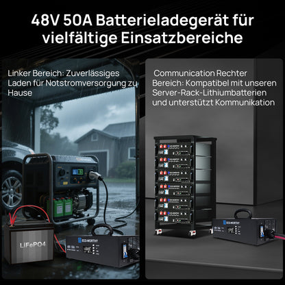 Eco-Worthy 48V 50A intelligentes Batterieladegerät—geeignet für Generatorladung—einstellbarer Strom 0-50A@230VAC