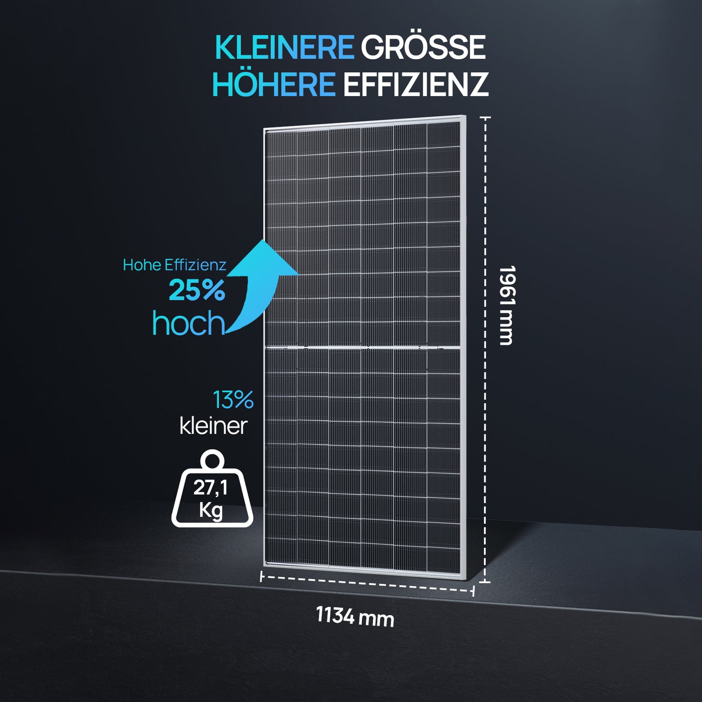 Eco-Worthy 500W monokristallines Solarmodul | geeignet für Balkon Photovoltaik