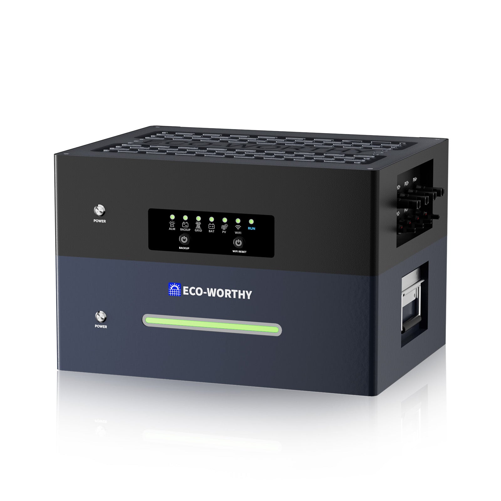 ECO-WORTHY  ECOVIS 2400 Balkonkraftwerk Speicher | 2400W (2 MPPT) |1600W AC-Laden, 800W Ausgang | Netzgekoppelt/Netzunabhängig Dualmodus