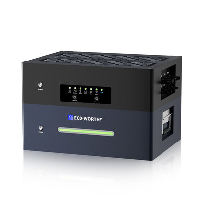 Eco-Worthy ECOVIS 2400 Balkonkraftwerk Speicher | 2400W (2 MPPT) |1600W AC-Laden, 800W Ausgang | Netzgekoppelt/Netzunabhängig Dualmodus