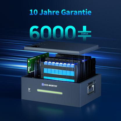 Eco-Worthy ECOVIS 2400 Balkonkraftwerk Speicher | 2400W (2 MPPT) |1600W AC-Laden, 800W Ausgang | Netzgekoppelt/Netzunabhängig Dualmodus