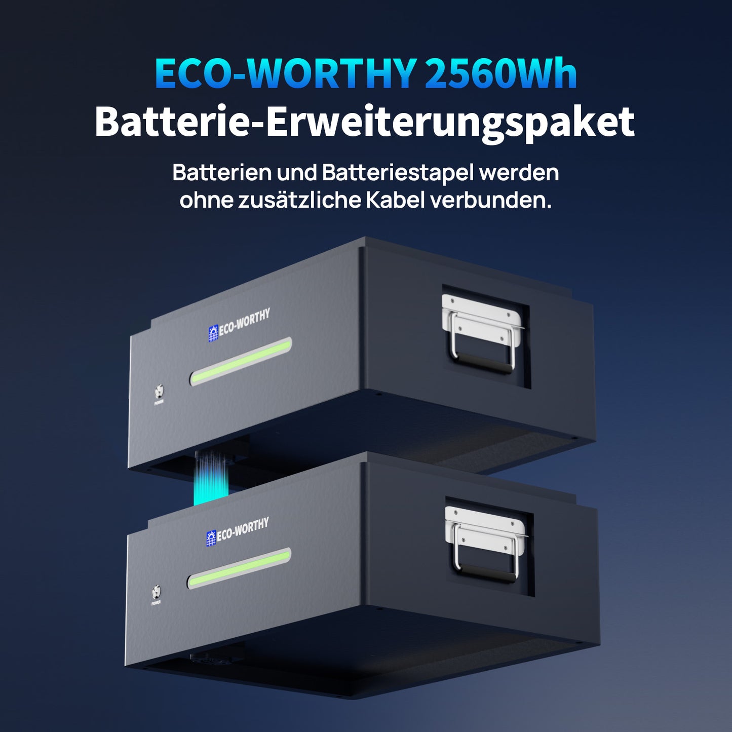 Eco-Worthy ECOVIS 2400 Balkonkraftwerk Speicher | 2400W (2 MPPT) |1600W AC-Laden, 800W Ausgang | Netzgekoppelt/Netzunabhängig Dualmodus
