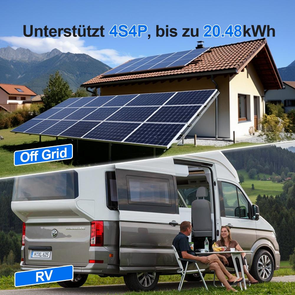 Eco-Worthy EnergyTrek-Serie 12V 100Ah LiFePO4 Lithium Batterie—Bluetooth und Untertemperaturschutz—LED-Statusleuchte