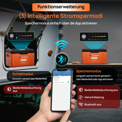 Eco-Worthy EnergyTrek-Serie 12V 314Ah LiFePO4 Lithium Batterie—Bluetooth und Untertemperaturschutz