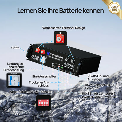 Eco-Worthy Heimspeicher Bündel—48V 100AH Lithium Batterie und 48V 3000W All-in-One-Wechselrichter