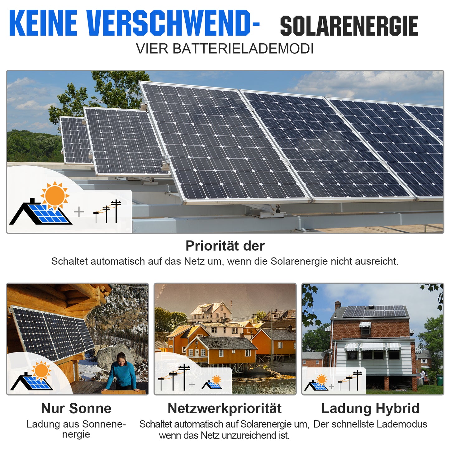 Eco-Worthy Heimspeicher Bündel—48V 100AH Lithium Batterie und 48V 5000W All-in-One-Wechselrichter