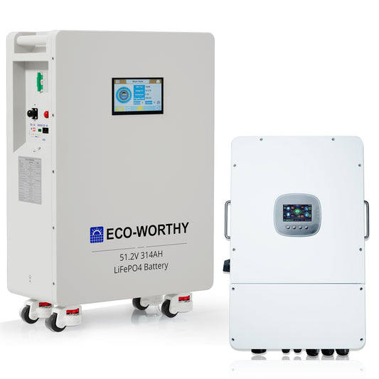 Eco-Worthy Heimspeicher Bündel—48V 314AH Lithium Batterie und 48V 12KW All-in-One-Wechselrichter