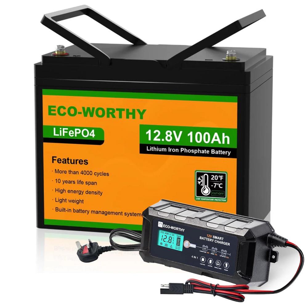 Eco_Worthy_12V_100Ah_LiFePO4_Lithiumbatterie_mit_10A_Smart-Ladegerat