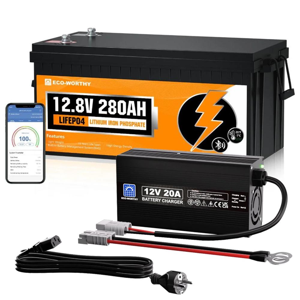 Eco_Worthy_12V_280Ah_LiFePO4_Lithiumbatterie_mit_20A_Smart-Ladegerat_-1