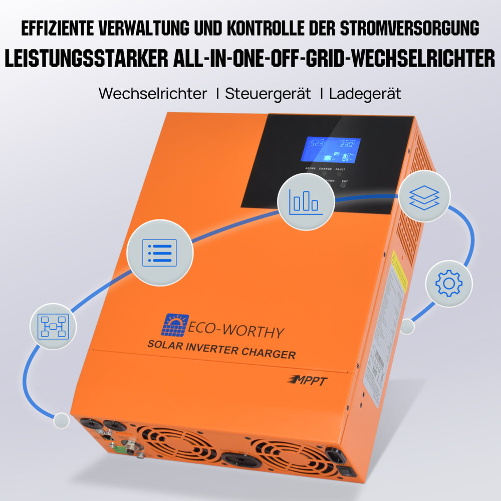 48V 5000W ALL-IN-ONE Wechselrichter:  Wechselrichter ISteuergerat ILadegerat.