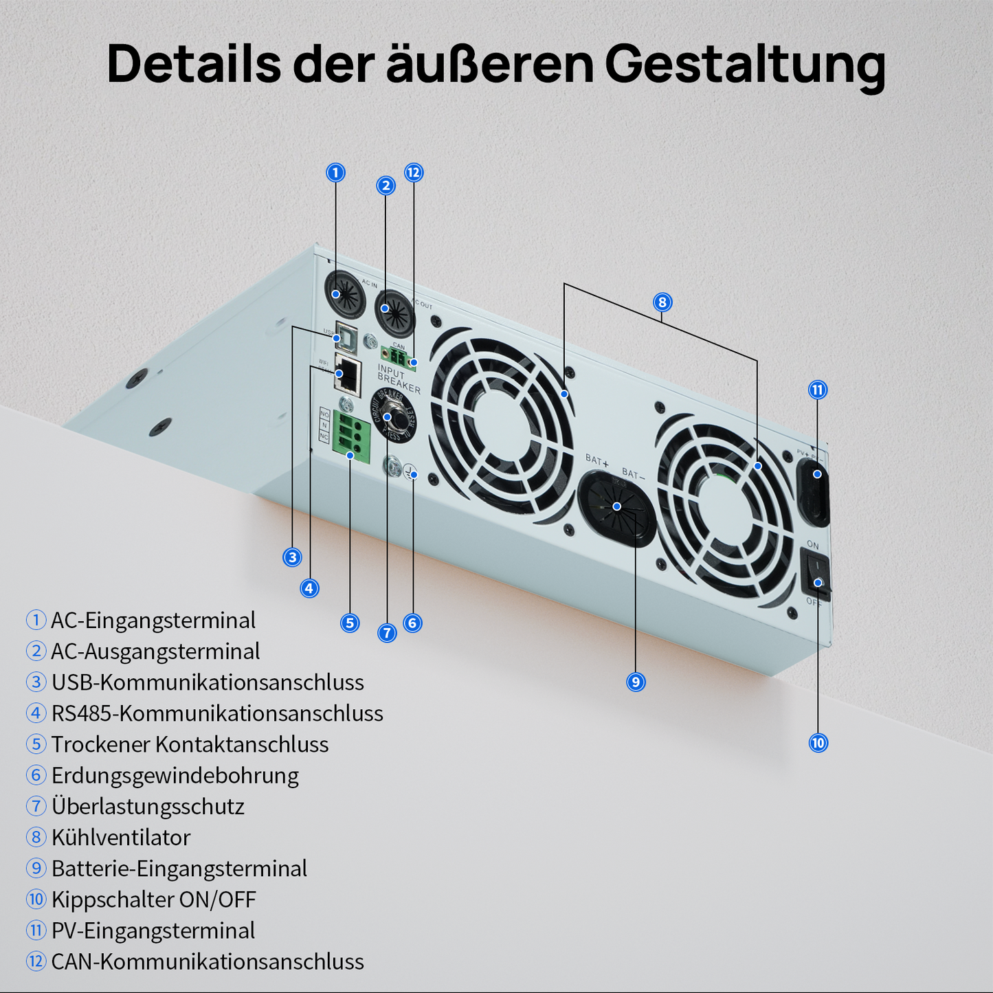 Notstromversorgungssystem__Privathaushalte__mit__48V__100Ah__LiFePO4-Batterie__und__48V__3000W__Hybrid-Wechselrichter__2