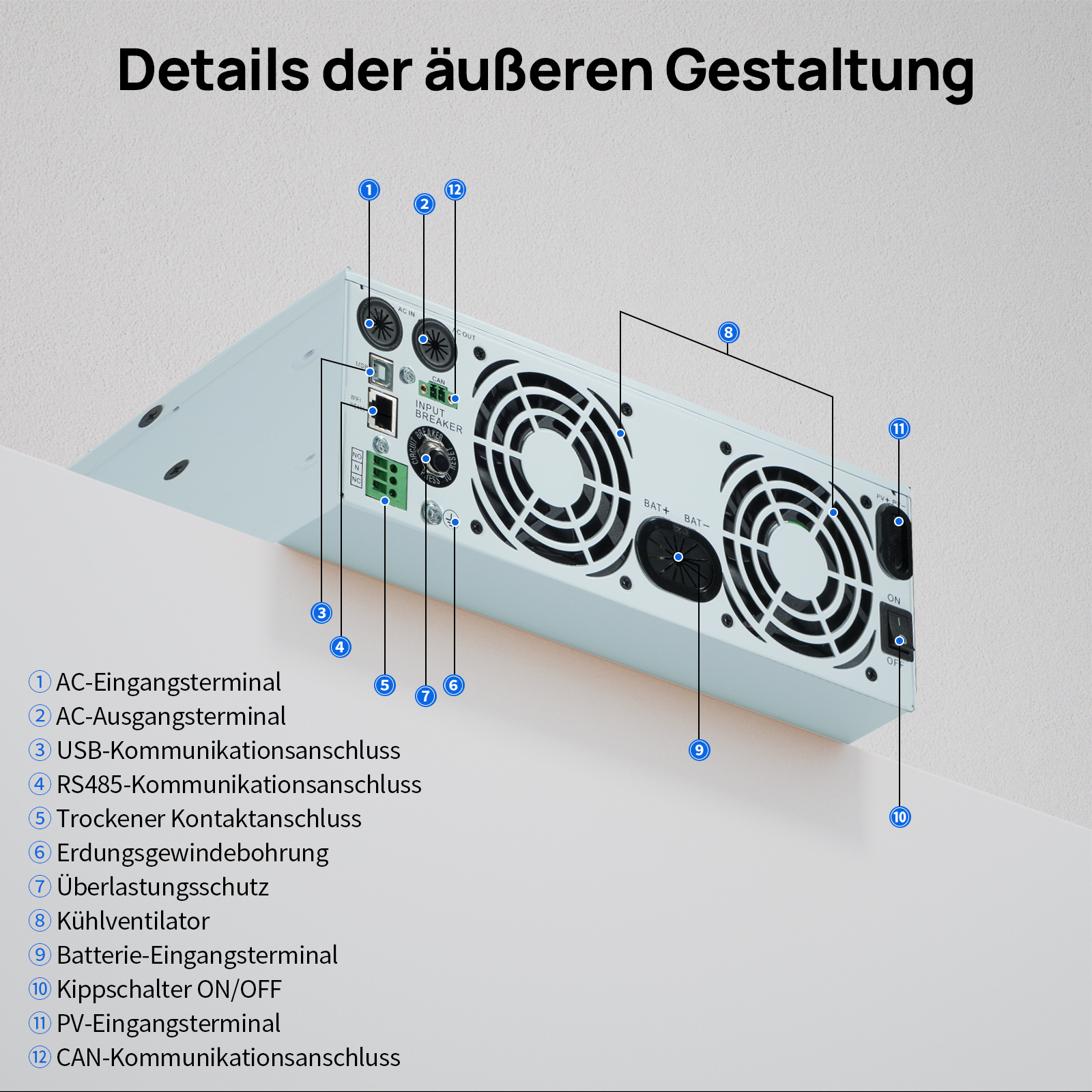 Notstromversorgungssystem__Privathaushalte__mit__48V__100Ah__LiFePO4-Batterie__und__48V__3000W__Hybrid-Wechselrichter__2