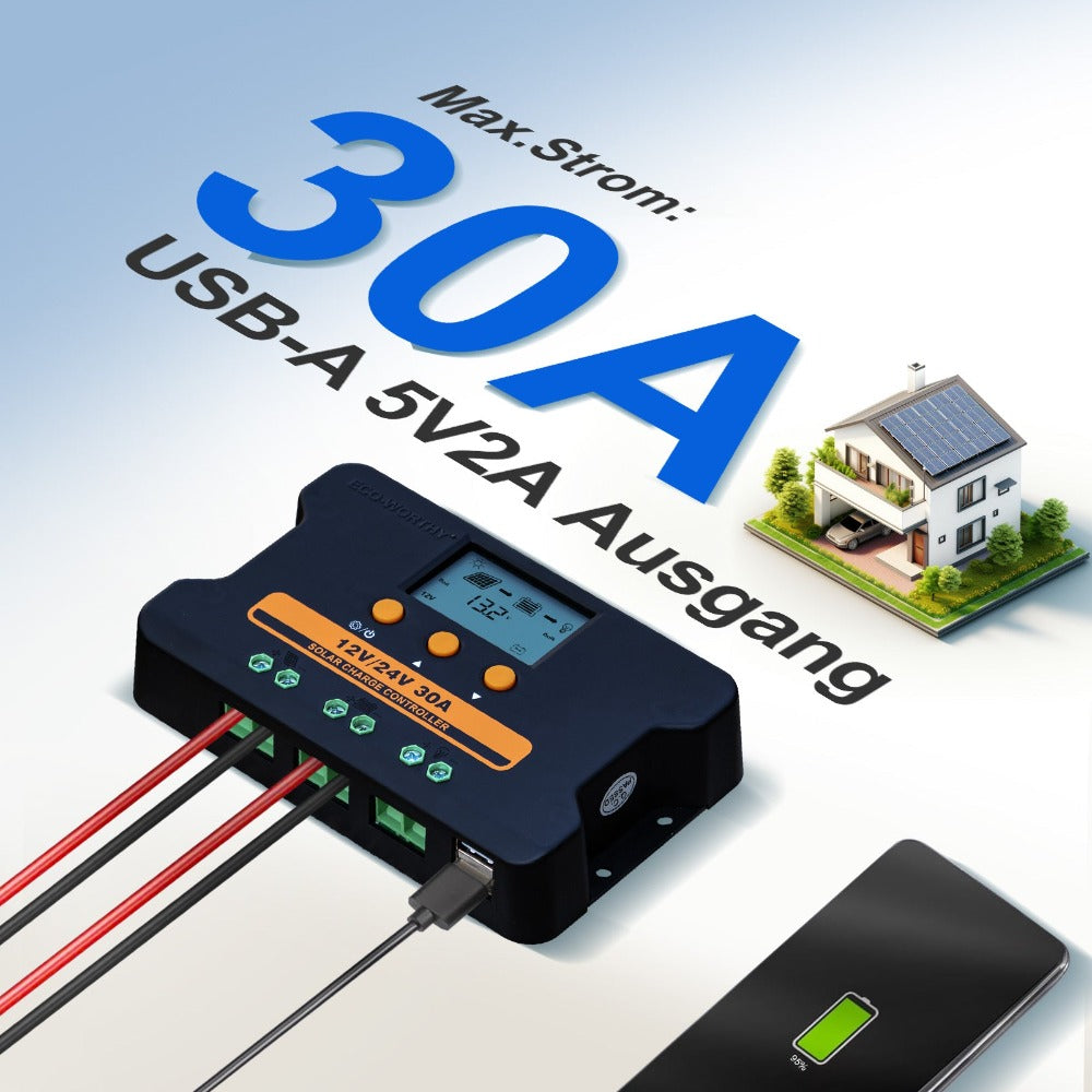 Upgraded30APWMSolarChargeControllerRegulatorwithDualUSBPort12V24VAutoswitch-4