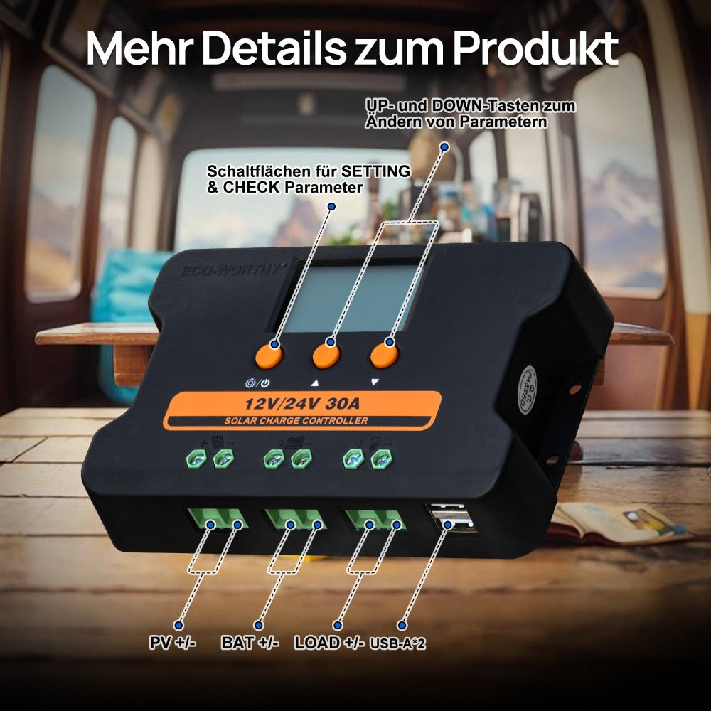 Upgraded30APWMSolarChargeControllerRegulatorwithDualUSBPort12V24VAutoswitch-7