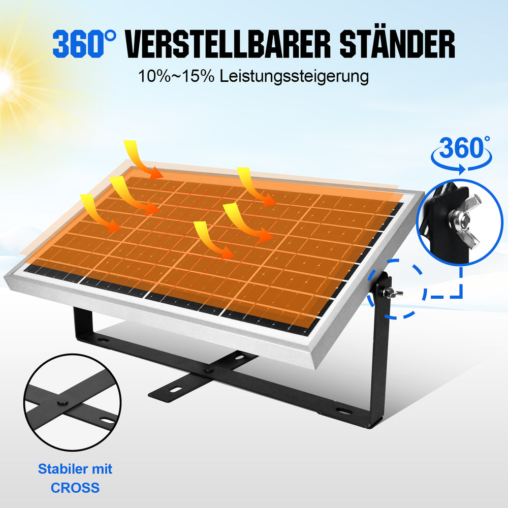 Verbesserte10W12VmonokristallinesSolarmodulLadegeratKitmitErhaltungsladung3