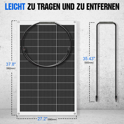 Wohnmobile 130Wp 260Wp 390Wp 520Wp 12V Komplettset Solaranlage mit 130Wp Semi-Flexibles Solarmodul+Lithium Speicher