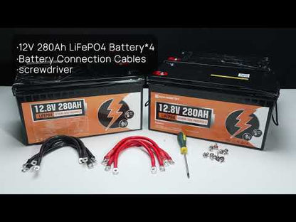 Eco-Worthy 12V 280Ah LiFePO4 Lithium Batterie mit Bluetooth und Untertemperaturschutz