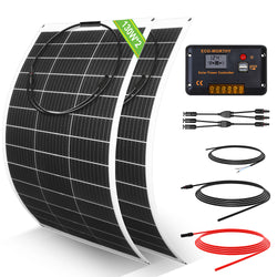 Wohnmobile 260Wp 12V Basispaket Solaranlage mit 130Wp Semi-Flexibles Solarmodul——Generalüberholt & Originalverpackt