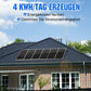 Eco-Worthy 1000Wp 24V (6x170Wp) Komplettset MPPT Solaranlage mit 2,4kWh Lithium Speicher+3kW Wechselrichter