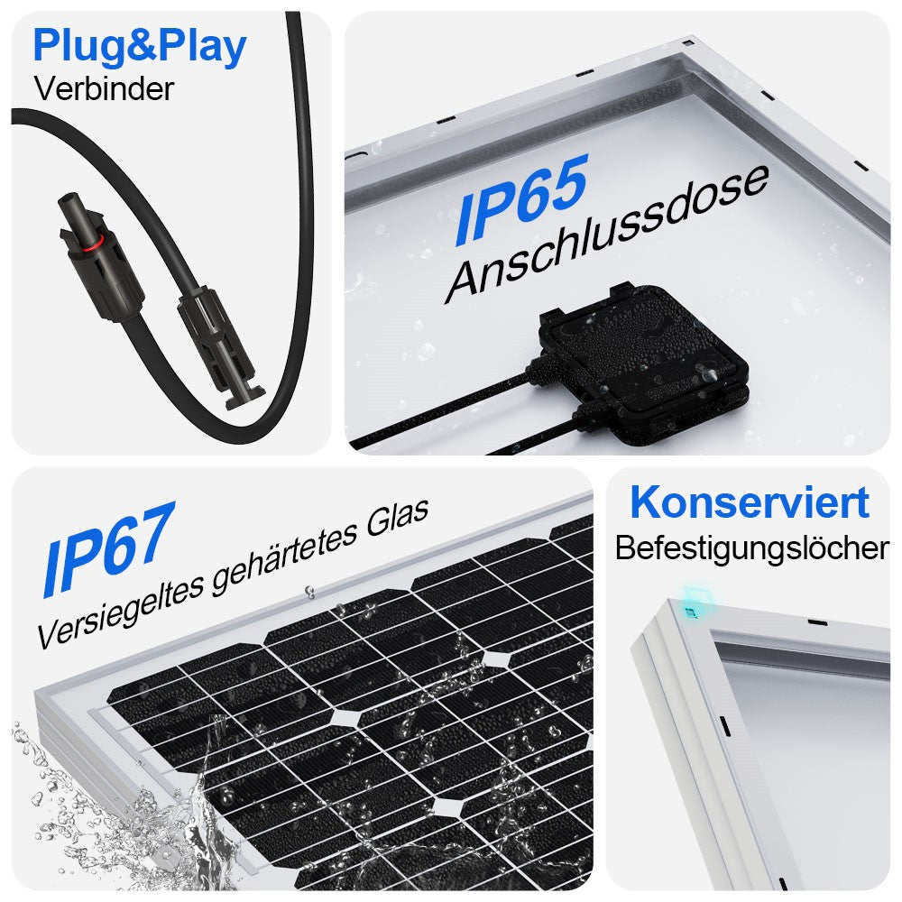 Eco-Worthy 170Wp 12V Solarmodul Monokristallin