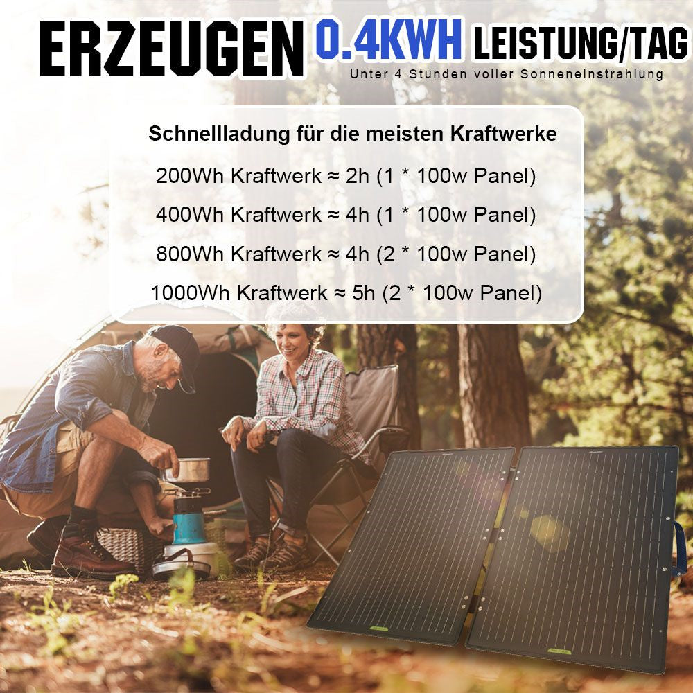 Plug-in Festivals SolarPanel Solartasche bei Camping Wagner