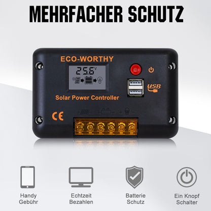Wohnmobile 130Wp 260Wp 390Wp 520Wp 12V Basispaket Solaranlage mit 130Wp Semi-Flexibles Solarmodul