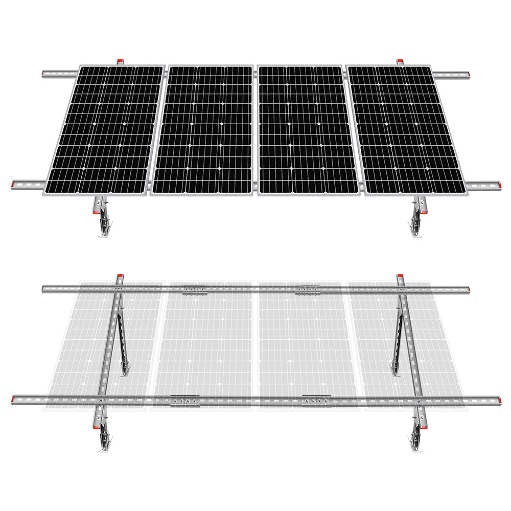 Verstellbare mehrteilige Solarmodul Montagehalterungen für 1-4 Stück Solarmodule
